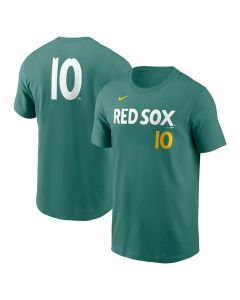 Men's Boston Red Sox #10 Trevor Story Green 2025 City Connect Fuse Name & Number T-Shirt