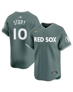 Men's Boston Red Sox #10 Trevor Story Green 2025 City Connect Limited Player Jersey