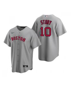 Men's Boston Red Sox #10 Trevor Story Grey Cool Base Stitched Baseball Jersey