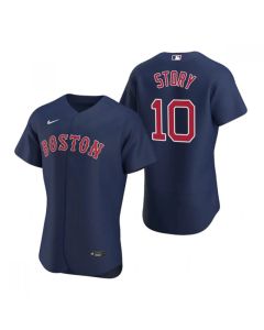 Men's Boston Red Sox #10 Trevor Story Navy Flex Base Stitched Baseball Jersey