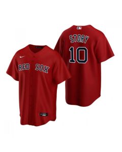 Men's Boston Red Sox #10 Trevor Story Red Cool Base Stitched Baseball Jersey