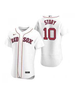 Men's Boston Red Sox #10 Trevor Story White Flex Base Stitched Baseball Jersey