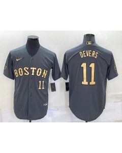 Men's Boston Red Sox #11 Rafael Devers 2022 All-star Charcoal Cool Base Stitched Jersey (Red Charcoal)