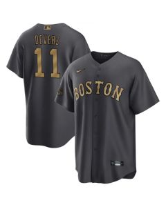 Men's Boston Red Sox #11 Rafael Devers 2022 All-star Charcoal Cool Base Stitched Jersey