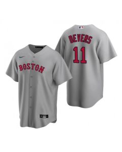 Men's Boston Red Sox #11 Rafael Devers Grey Cool Base Stitched Jersey