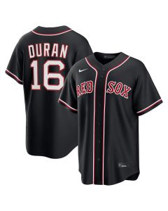 Men's Boston Red Sox #16 Jarren Duran Nike Black Fashion Replica Player Jersey (Red Black)