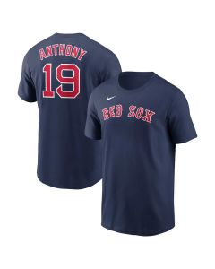 Men's Boston Red Sox #19 Roman Anthony Nike Navy Fuse Name & Number T-Shirt (Red Navy)