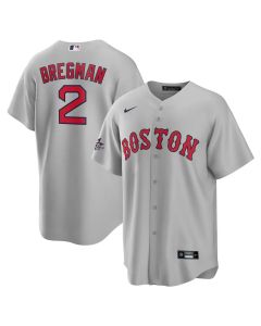 Men's Boston Red Sox #2 Alex Bregman Gray 2025 MLB All-Star Game Road Replica Player Jersey (Red Gray)