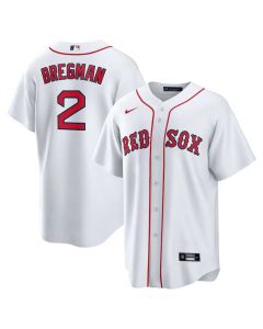 Men's Boston Red Sox #2 Alex Bregman White Home Replica Player Jersey (Red White)
