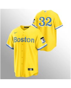 Men's Boston Red Sox #32 Matt Barnes Gold 2021 City Connect Stitched MLB Jersey