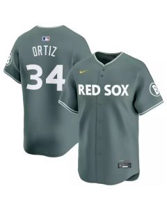 Men's Boston Red Sox #34 David Ortiz Green 2025 City Connect Limited Retired Player Jersey (Red Green)