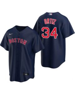 Men's Boston Red Sox #34 David Ortiz Navy Cool Base Stitched Jersey