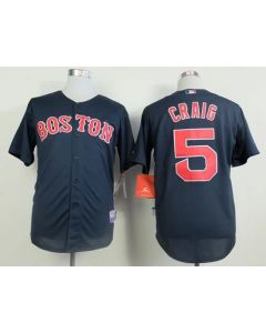 Men's Boston Red Sox #5 Allen Craig Dark Blue Cool Base Stitched MLB Jersey