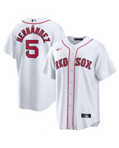 Men's Boston Red Sox #5 Kike Hernandez White Limited Player Jersey