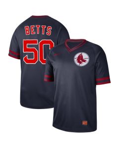 Men's Boston Red Sox #50 Mookie Betts Navy Cooperstown Collection Legend Stitched MLB Jersey