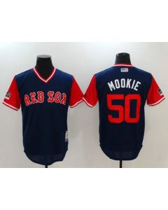 Men's Boston Red Sox #50 Mookie Betts Navy/Red 2018 Players Weekend Cool Base Stitched Jersey