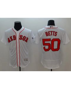 Men's Boston Red Sox #50 Mookie Betts White Flexbase Stitched MLB Jersey