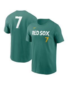 Men's Boston Red Sox #7 Masataka Yoshida Green 2025 City Connect Fuse Name & Number T-Shirt (Red Green)