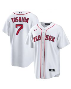 Men's Boston Red Sox #7 Masataka Yoshida White Cool Base Stitched Jersey