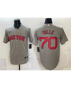 Men's Boston Red Sox #70 Payton Tolle Grey Cool Base Jersey (Red Grey)