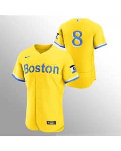 Men's Boston Red Sox #8 Carl Yastrzemski Gold 2021 City Connect Flex base Stitched Jersey