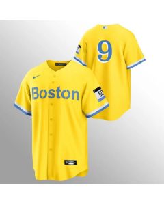 Men's Boston Red Sox #9 Ted Williams Gold 2021 City Connect Stitched MLB Jersey