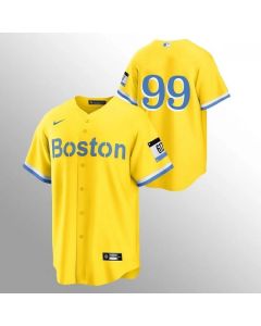 Men's Boston Red Sox #99 Alex Verdugo Gold 2021 City Connect Stitched MLB Jersey