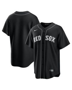 Men's Boston Red Sox Black Lights Out Replica Jersey (Red Black)