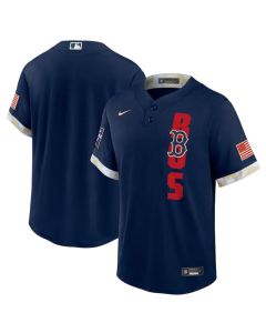 Men's Boston Red Sox Blank 2021 Navy All-Star Cool Base Stitched MLB Jersey