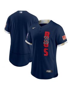 Men's Boston Red Sox Blank 2021 Navy All-Star Flex Base Stitched MLB Jersey