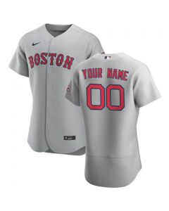 Men's Boston Red Sox Grey Customized Stitched MLB Jersey