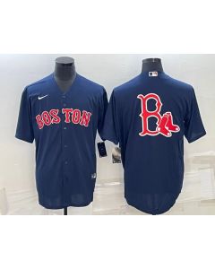 Men's Boston Red Sox Navy Team Big Logo Cool Base Stitched Jersey