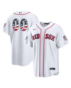 Men's Boston Red Sox Nike White 2026 All-Star Edition Stars & Stripes Stadium Custom Jersey (Red White)