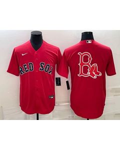 Men's Boston Red Sox Red Team Big Logo Cool Base Stitched Jersey