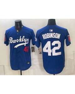 Men's Brooklyn Dodgers #42 Jackie Robinson Royal Stitched Baseball Jersey (Style 3)