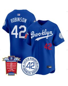Men's Brooklyn Dodgers #42 Jackie Robinson Royal Stitched Baseball Jersey (Style 4)