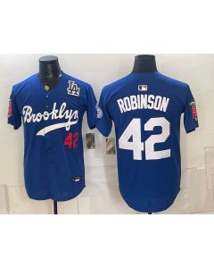 Men's Brooklyn Dodgers #42 Jackie Robinson Royal Stitched Baseball Jersey (Style 5)