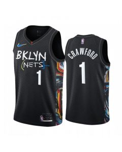 Men's Brooklyn Nets #1 Jamal Crawford 2020 Black City Edition Stitched Jersey
