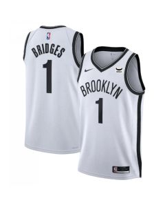 Men's Brooklyn Nets #1 Mikal Bridges White Stitched Basketball Jersey