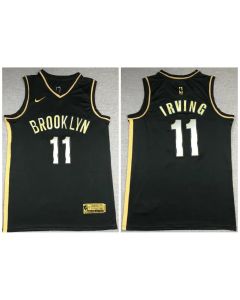 Men's Brooklyn Nets #11 Kyrie Irving 2020 Black Gold Edition Stitched Jersey