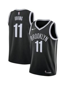 Men's Brooklyn Nets #11 Kyrie Irving 75th Anniversary Black Stitched Basketball Jersey