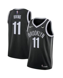 Men's Brooklyn Nets #11 Kyrie Irving 75th Anniversary Black With Patch Stitched Basketball Jersey