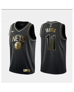 Men's Brooklyn Nets #11 Kyrie Irving Black 2019 Golden Edition Stitched NBA Jersey