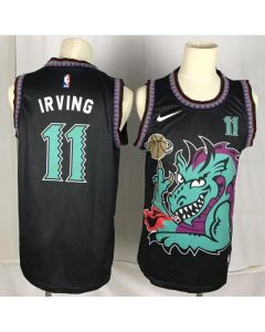 Men's Brooklyn Nets #11 Kyrie Irving Black Dragon Swingman Stitched NBA Jersey