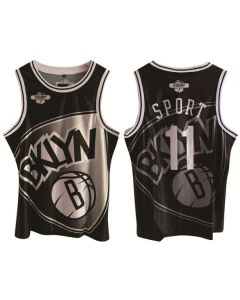 Men's Brooklyn Nets #11 Kyrie Irving Black Print Basketball Jersey