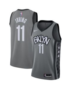Men's Brooklyn Nets #11 Kyrie Irving Grey 2019 Stitched NBA Jersey