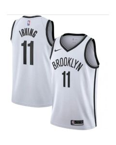 Men's Brooklyn Nets #11 Kyrie Irving White Association Edition Swingman Stitched Jersey