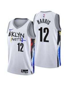 Men's Brooklyn Nets #12 Joe Harris 2022/23 White City Edition Stitched Basketball Jersey