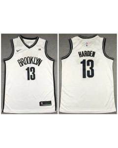 Men's Brooklyn Nets #13 James Harden 2020 White Stitched Jersey