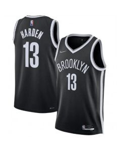 Men's Brooklyn Nets #13 James Harden 75th Anniversary Black Stitched Basketball Jersey (Black)